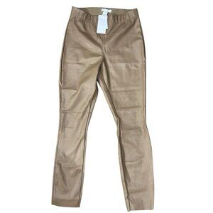 H&M Super Soft Vegan Leather High Rise Skinny Pants Tan Beige Brown Women’s 8